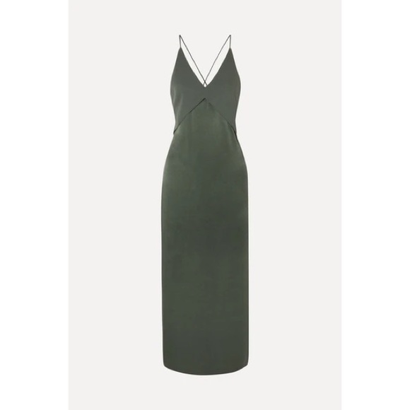 Dion Lee Satin and Crepe Midi Dress, Green, Sz AUS 10 / US 4 NWT - Picture 4 of 5